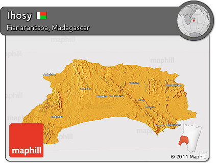 Political Panoramic Map of Ihosy, cropped outside