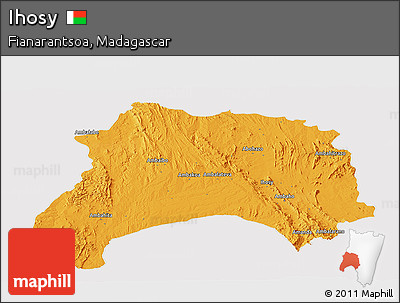 Political Panoramic Map of Ihosy, cropped outside