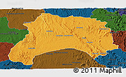 Political Panoramic Map of Ihosy, darken