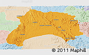 Political Panoramic Map of Ihosy, lighten