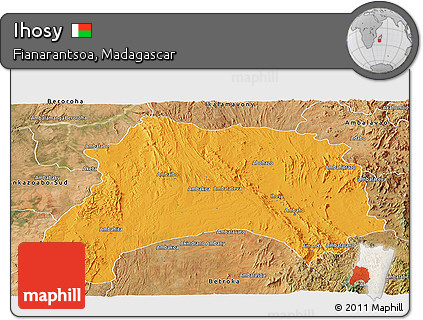 Political Panoramic Map of Ihosy, satellite outside