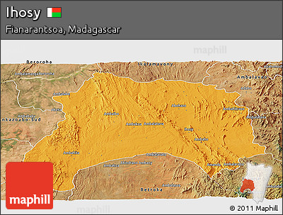 Political Panoramic Map of Ihosy, satellite outside