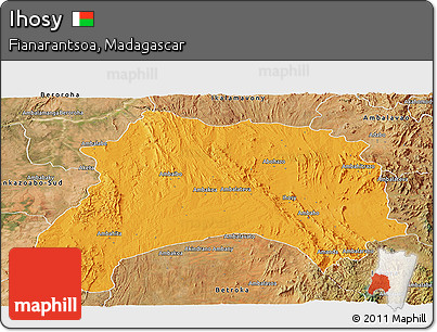 Political Panoramic Map of Ihosy, satellite outside