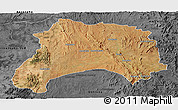 Satellite Panoramic Map of Ihosy, darken, desaturated