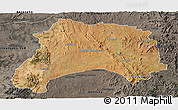 Satellite Panoramic Map of Ihosy, darken, semi-desaturated