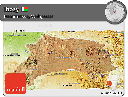 Satellite Panoramic Map of Ihosy, physical outside