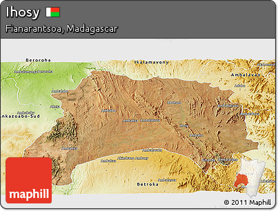 Satellite Panoramic Map of Ihosy, physical outside