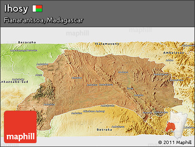 Satellite Panoramic Map of Ihosy, physical outside