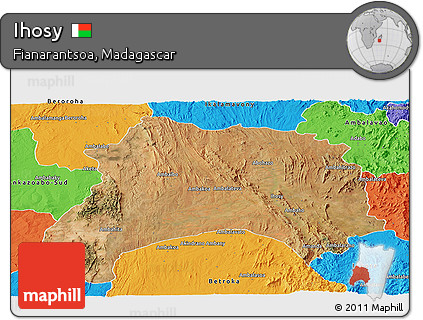 Satellite Panoramic Map of Ihosy, political outside