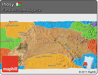 Satellite Panoramic Map of Ihosy, political outside