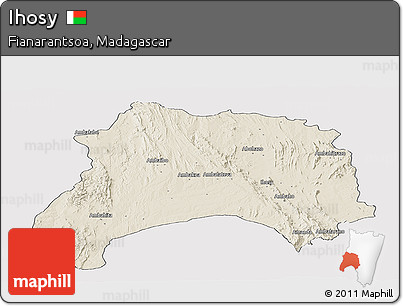 Shaded Relief Panoramic Map of Ihosy, cropped outside