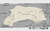 Shaded Relief Panoramic Map of Ihosy, darken, desaturated
