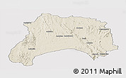 Shaded Relief Panoramic Map of Ihosy, single color outside