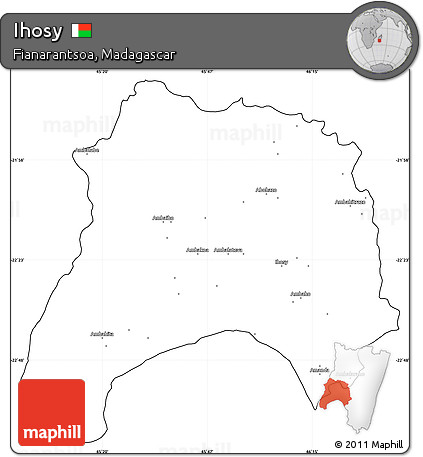 Blank Simple Map of Ihosy, cropped outside