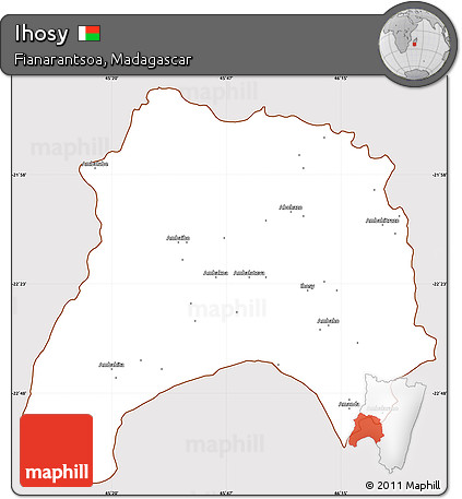 Classic Style Simple Map of Ihosy, cropped outside