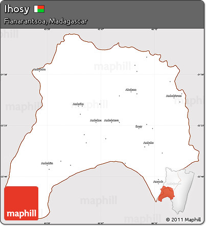 Classic Style Simple Map of Ihosy, cropped outside