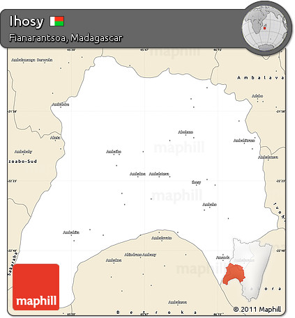 Classic Style Simple Map of Ihosy