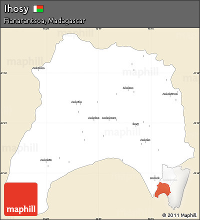 Classic Style Simple Map of Ihosy, single color outside