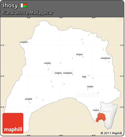 Classic Style Simple Map of Ihosy, single color outside