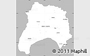 Gray Simple Map of Ihosy, single color outside