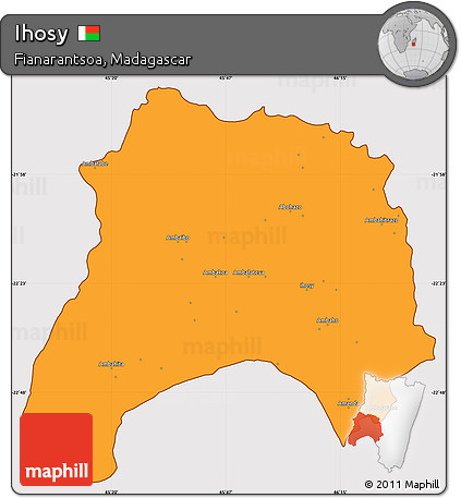 Political Simple Map of Ihosy, cropped outside