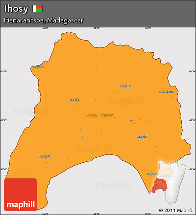 Political Simple Map of Ihosy, cropped outside