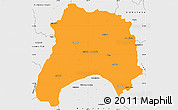 Political Simple Map of Ihosy, single color outside, borders and labels