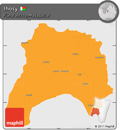 Political Simple Map of Ihosy, single color outside