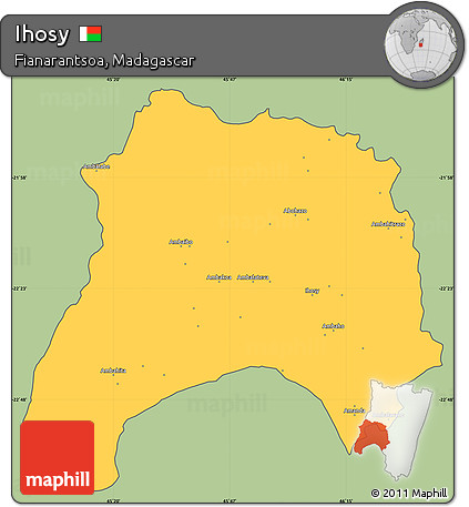 Savanna Style Simple Map of Ihosy, cropped outside
