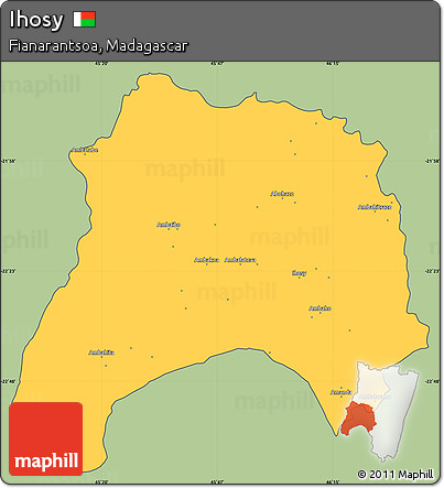 Savanna Style Simple Map of Ihosy, cropped outside
