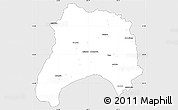 Silver Style Simple Map of Ihosy, single color outside