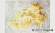 Physical 3D Map of Ikalamavony, lighten, semi-desaturated