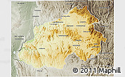 Physical 3D Map of Ikalamavony, semi-desaturated