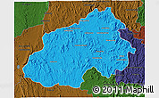 Political 3D Map of Ikalamavony, darken