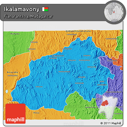 Political 3D Map of Ikalamavony