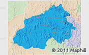 Political 3D Map of Ikalamavony, lighten
