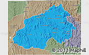 Political 3D Map of Ikalamavony, semi-desaturated