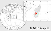 Blank Location Map of Ikalamavony, highlighted country, within the entire country