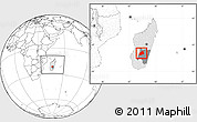 Blank Location Map of Ikalamavony, highlighted country, highlighted parent region, within the entire country