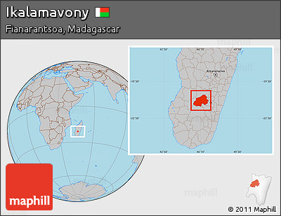 Gray Location Map of Ikalamavony