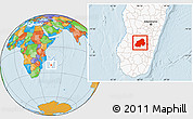 Political Location Map of Ikalamavony, highlighted country