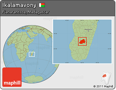 Savanna Style Location Map of Ikalamavony