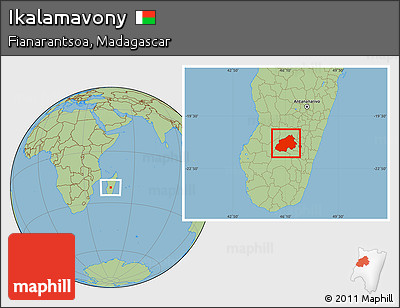 Savanna Style Location Map of Ikalamavony