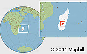 Savanna Style Location Map of Ikalamavony, highlighted country, within the entire country
