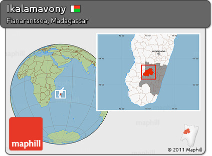 Savanna Style Location Map of Ikalamavony, highlighted country, highlighted parent region