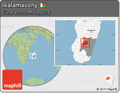 Savanna Style Location Map of Ikalamavony, highlighted country, highlighted parent region