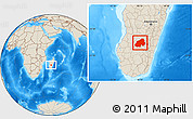 Shaded Relief Location Map of Ikalamavony