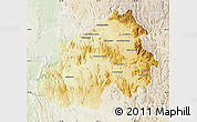Physical Map of Ikalamavony, lighten