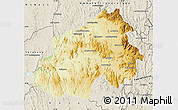 Physical Map of Ikalamavony, shaded relief outside