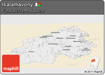 Classic Style Panoramic Map of Ikalamavony, single color outside
